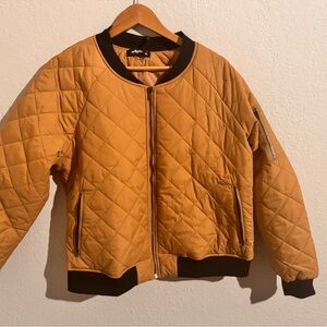 ANGL Quilted Tan Bomber Jacket